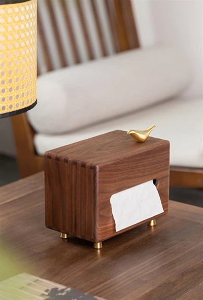 Blwch meinwe pren adar copr